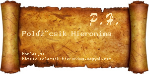 Polácsik Hieronima névjegykártya